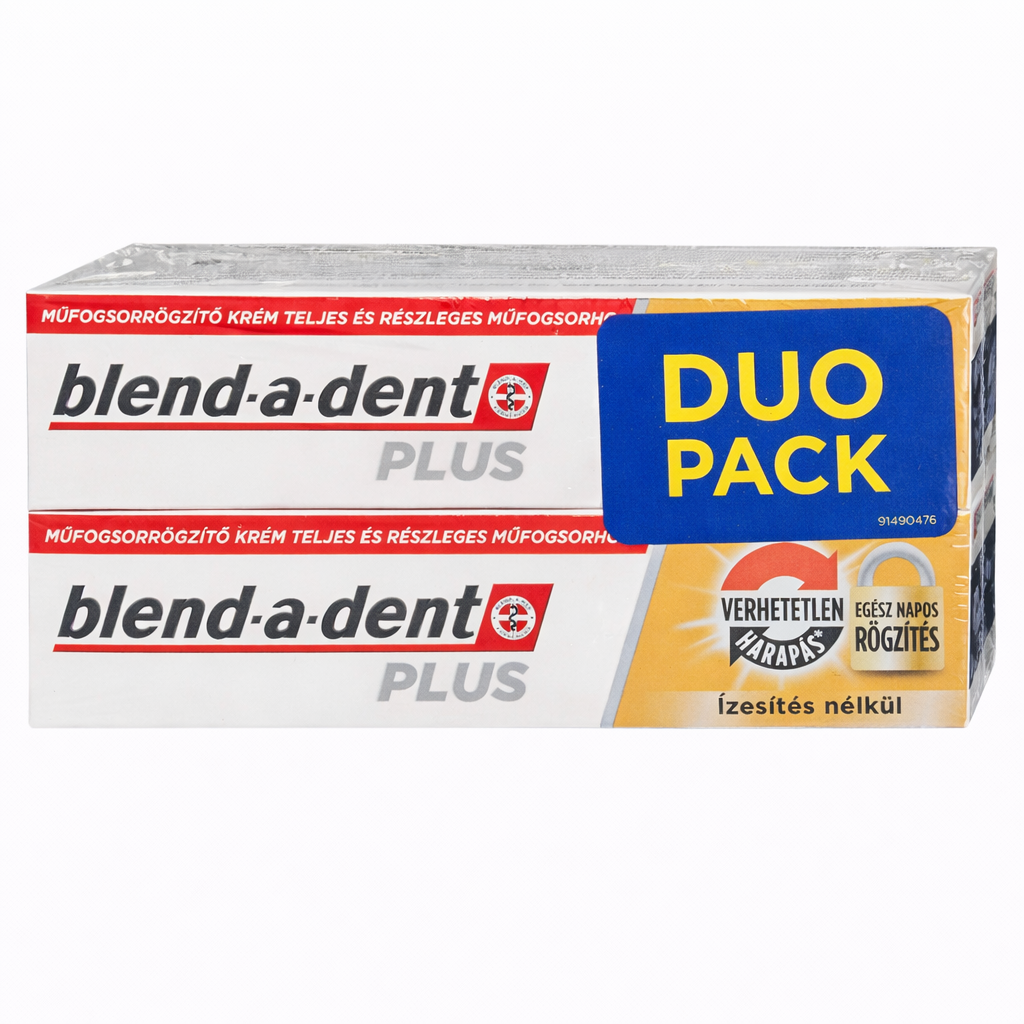 Blend-a-dent Plus műfogsor rögzítő krém DUO PACK – erős tartás, ízesítés nélkül