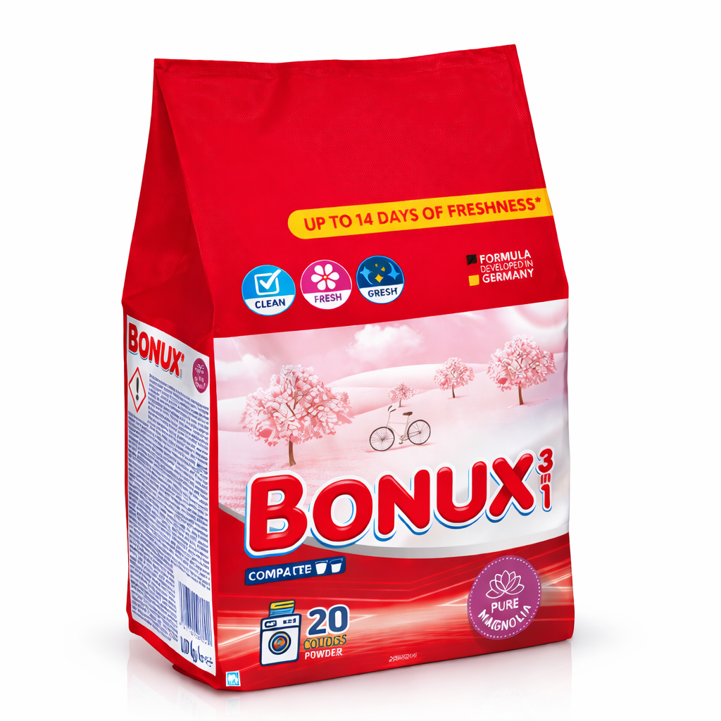 Bonux 3in1 Mosópor Színes Ruhákhoz Ice Fresh Illattal – 20 Mosás, Színvédő Hatás
