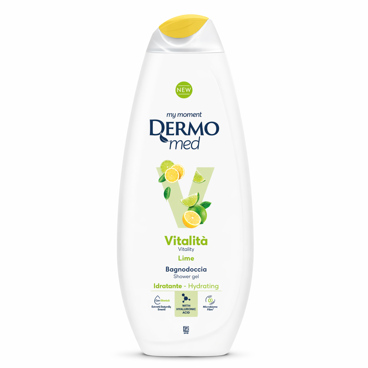 DERMOmed Vitalità Lime tusfürdő 500 ml – hidratáló, friss citrusos illatú bőrtisztító hialuronsavval