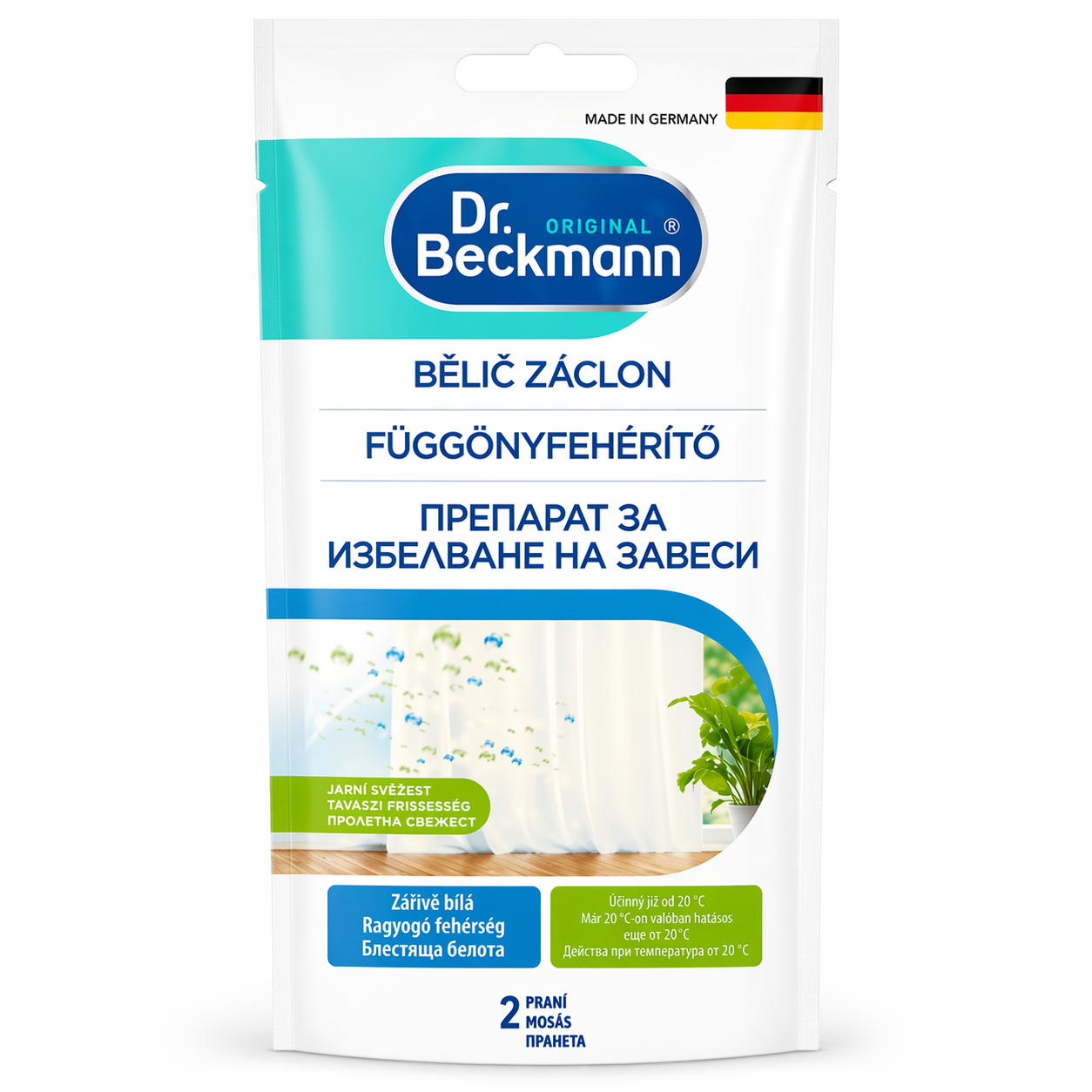Dr. Beckmann függönyfehérítő por 2 mosásra – függöny és voile fehérítő, friss illattal