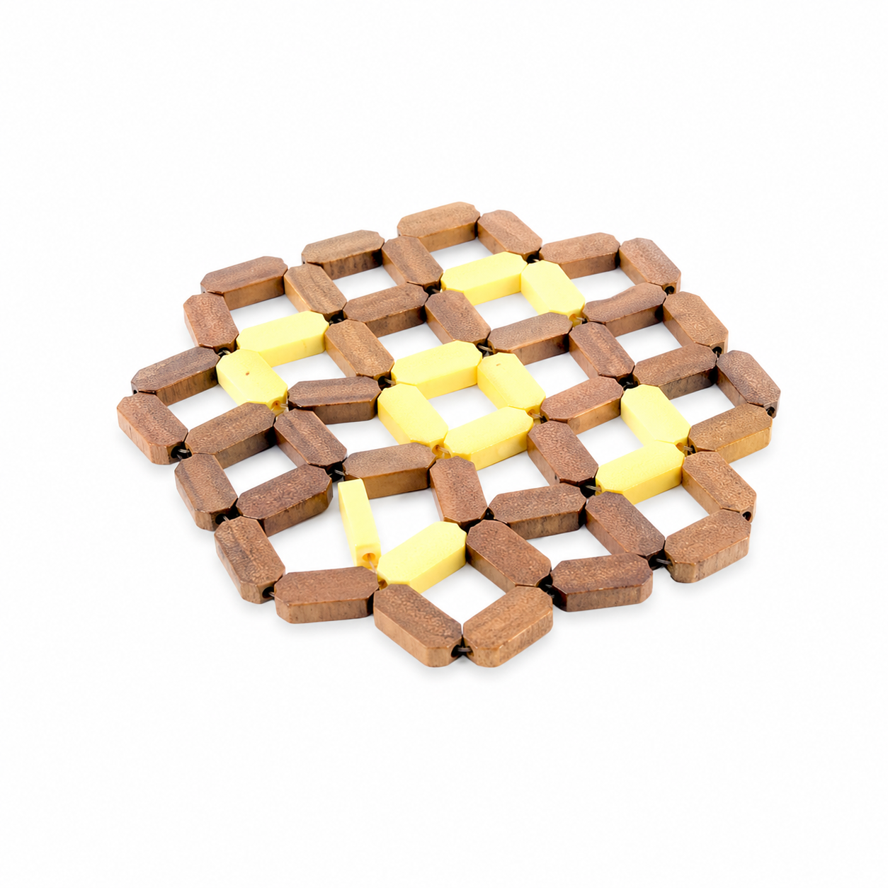 Bambusz edényalátét 13x13 cm – hőálló fa alátét edényekhez