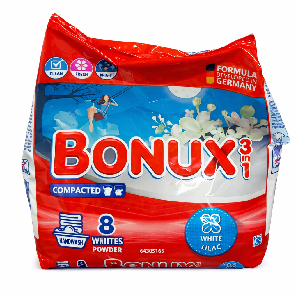 BONUX 3in1 Mosópor Fehér Ruhákhoz – Hatékony Tisztítás és Ragyogó Fehérség