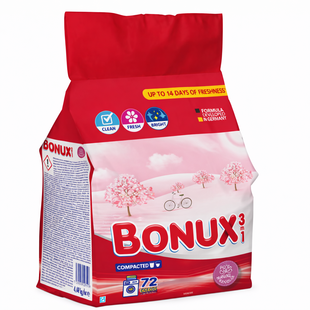 BONUX 3in1 Mosópor Színes Ruhákhoz 4,68 kg – Nagy Kiszerelés, Színvédő Hatás, Gazdaságos Megoldás