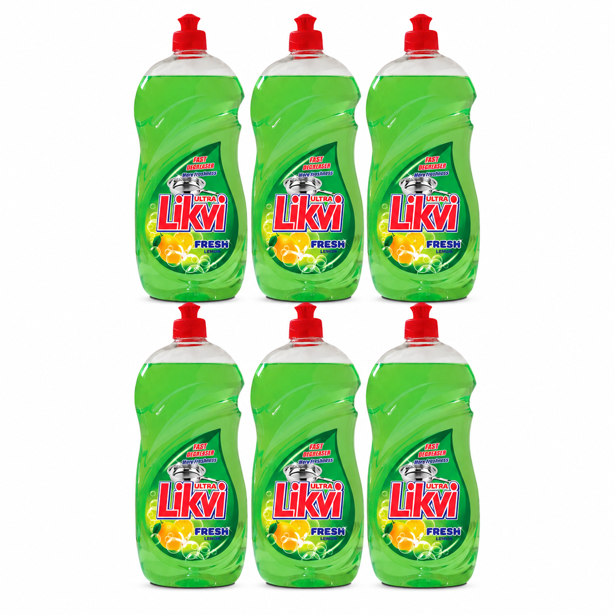 Likvi Ultra Fresh Lemon mosogatószer 6 db-os csomag – citrom illatú zsíroldó mosogatószer 6×900 ml