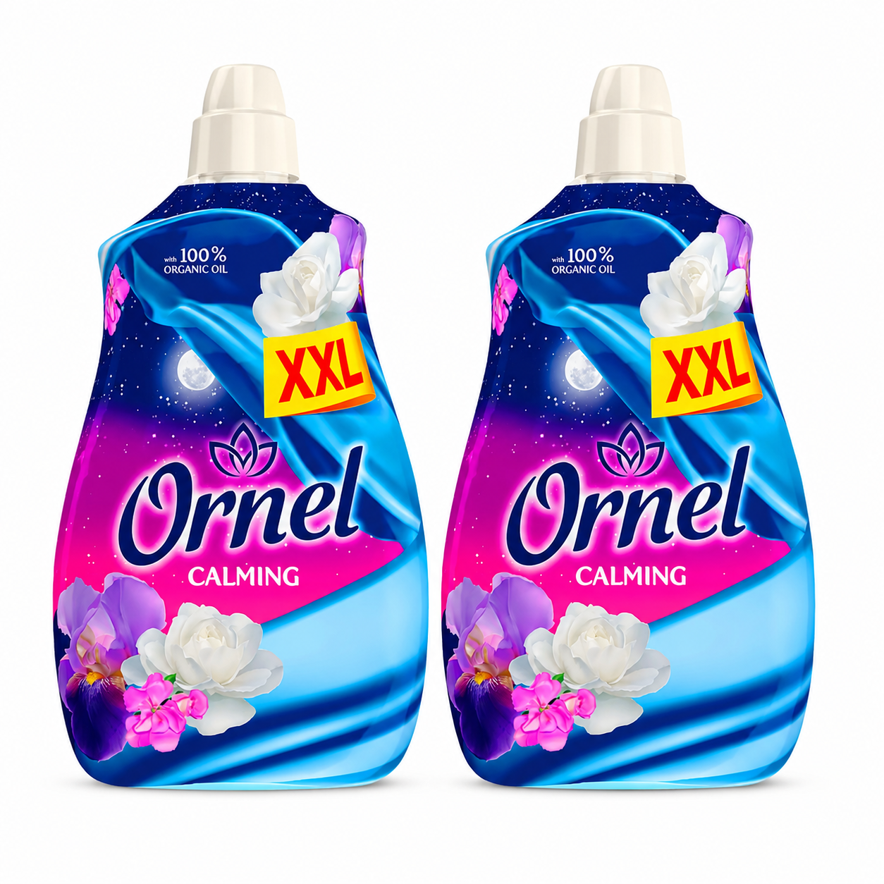 Ornel Calming XXL Öblítő 2 db-os csomag – 2×2.4 l, lágy virágos illatú textilöblítő