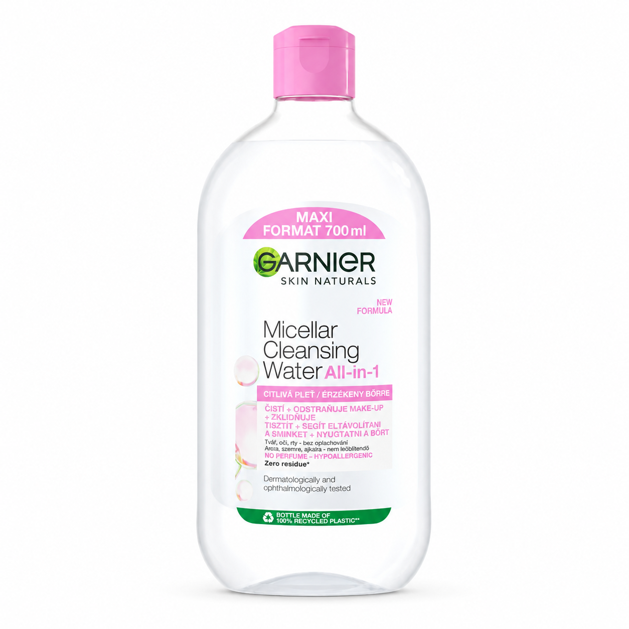 Garnier Skin Naturals Micellás Arctisztító Víz All-in-1 700 ml érzékeny bőrre. Sminklemosó, arctisztító és bőrnyugtató micellás víz mindennapi használatra.