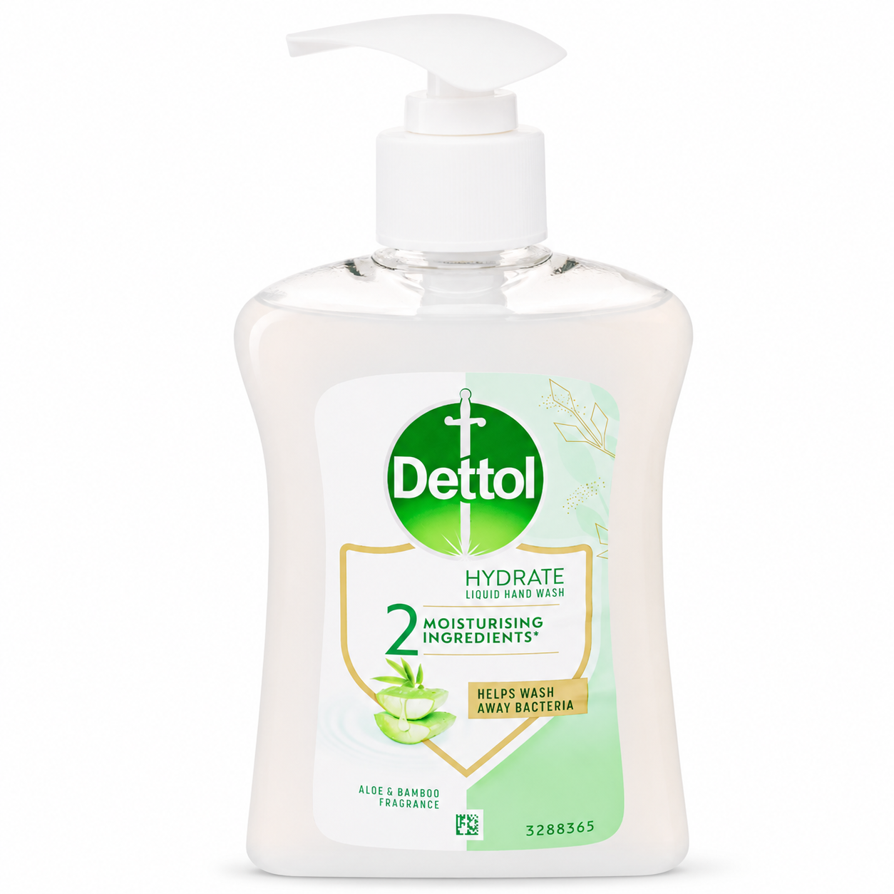 Dettol Hydrate folyékony kézmosó pumpás adagolóval – Aloe & Bamboo illat, 250 ml