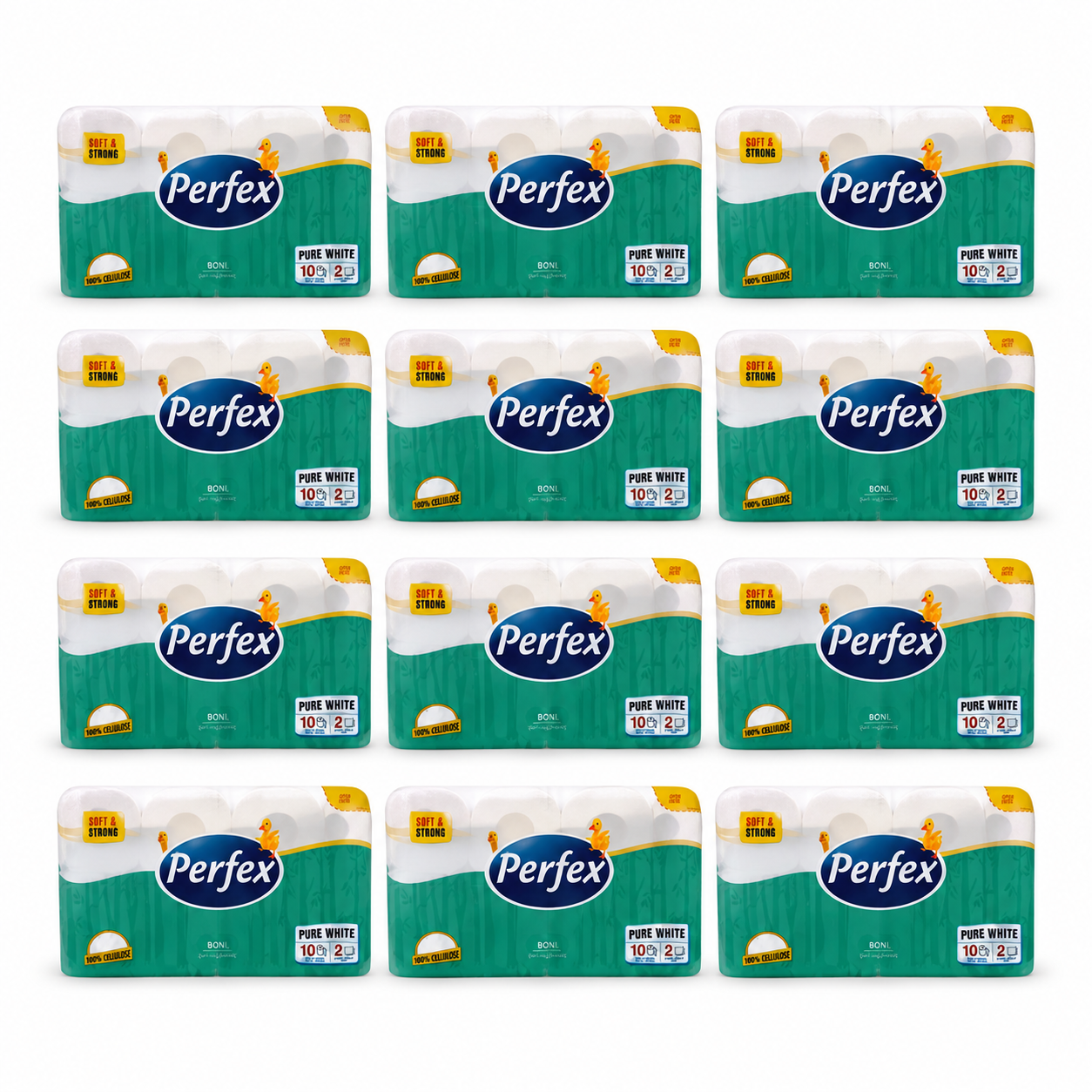 Perfex Pure White papírtörlő 12 csomag (összesen 120 tekercs) – 2 rétegű, 100% cellulóz, extra nedvszívó
