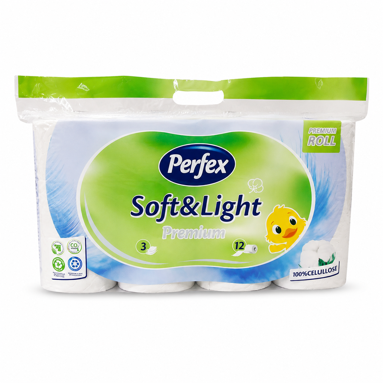 Perfex Soft&Light Premium toalettpapír – 12 tekercs, 3 rétegű, 100% cellulóz