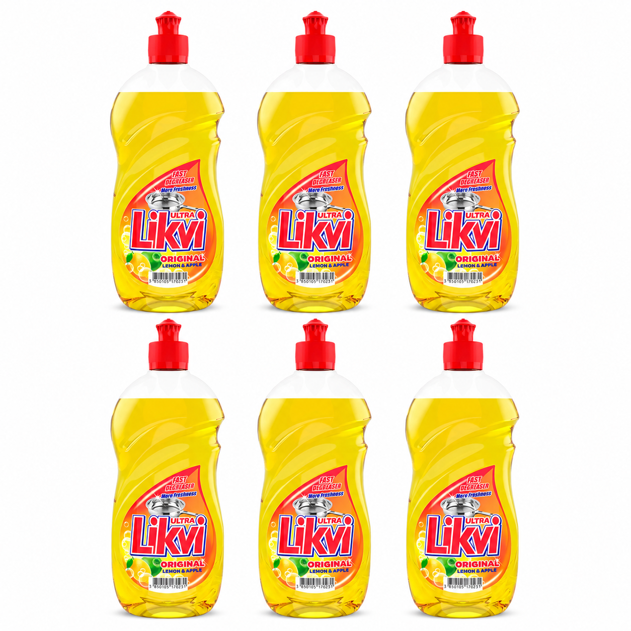 Likvi Ultra Original Lemon & Apple mosogatószer 450 ml – 6 db-os csomag