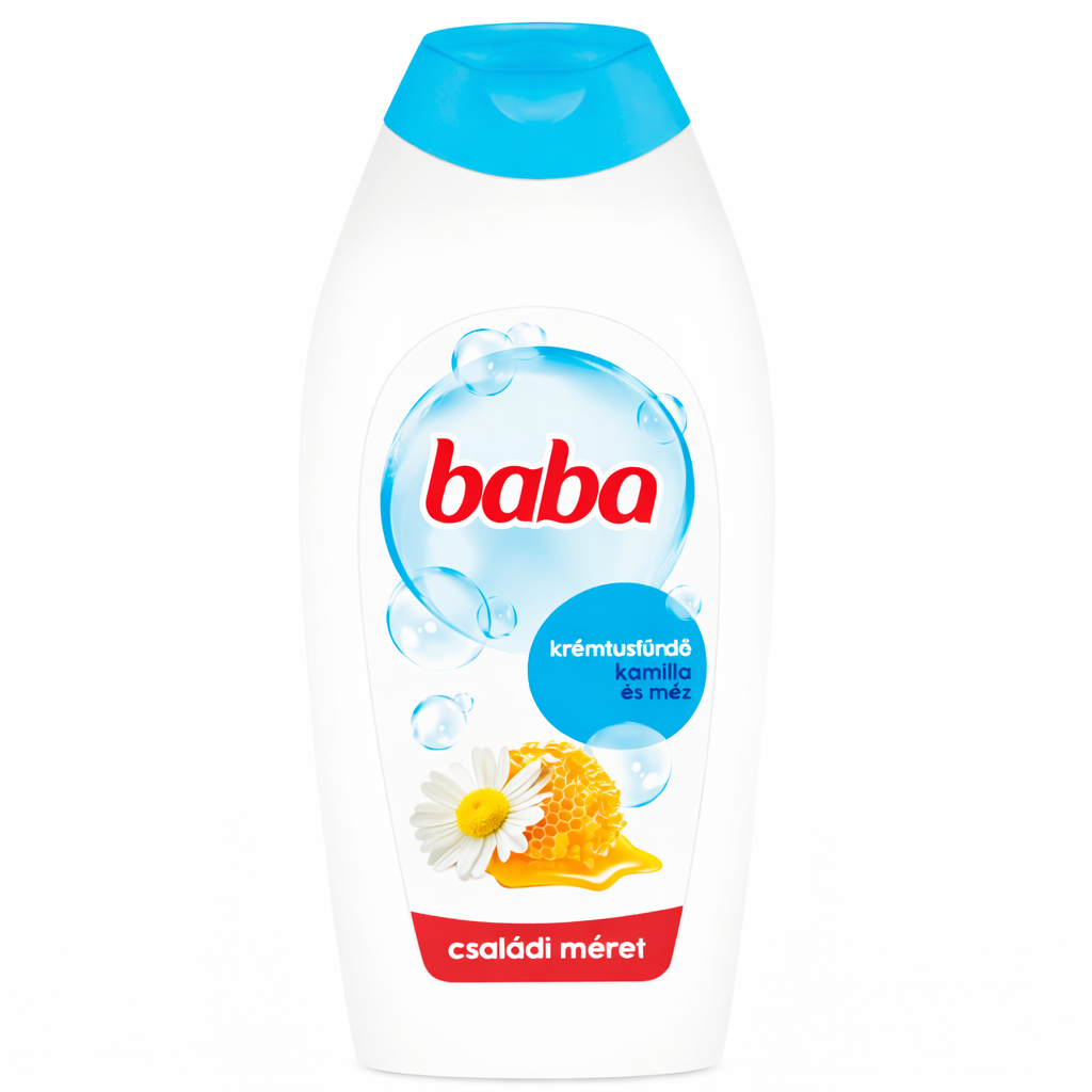 Baba krémtusfürdő kamilla és méz 750 ml – családi méret, hidratáló tusfürdő
