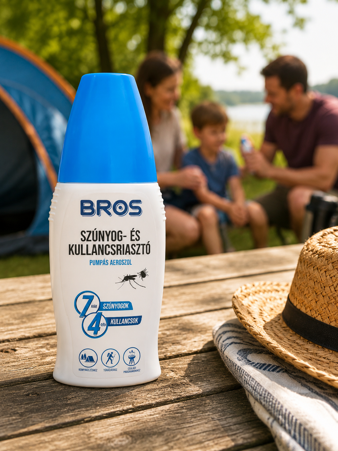BROS szúnyog- és kullancsriasztó pumpás aeroszol 100 ml – Akár 7 órás védelem szúnyogok ellen