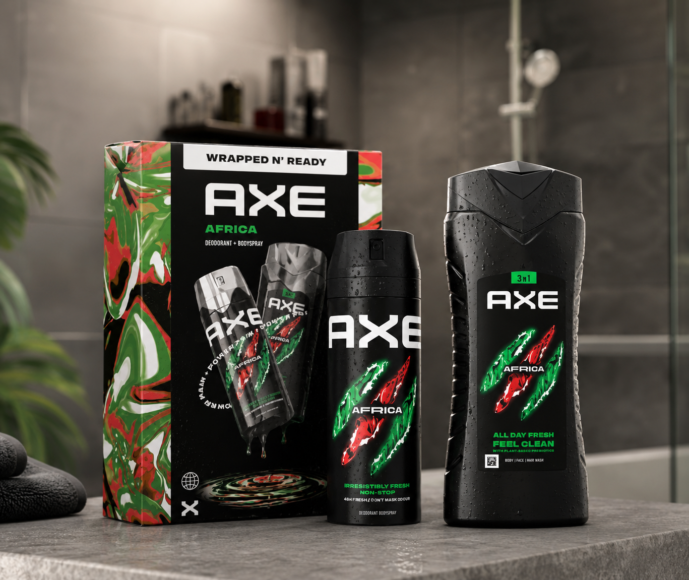 AXE Africa férfi ajándékcsomag – dezodor spray 150 ml + tusfürdő 250 ml