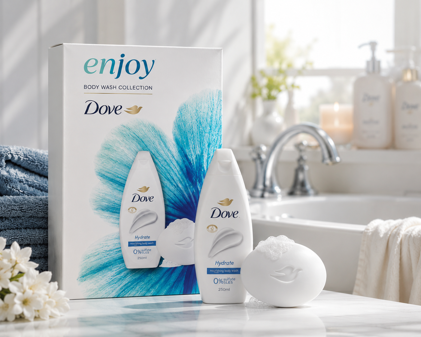 Dove Hydrate tusfürdő szett – Hidratáló tusfürdő és szappan ajándékcsomag