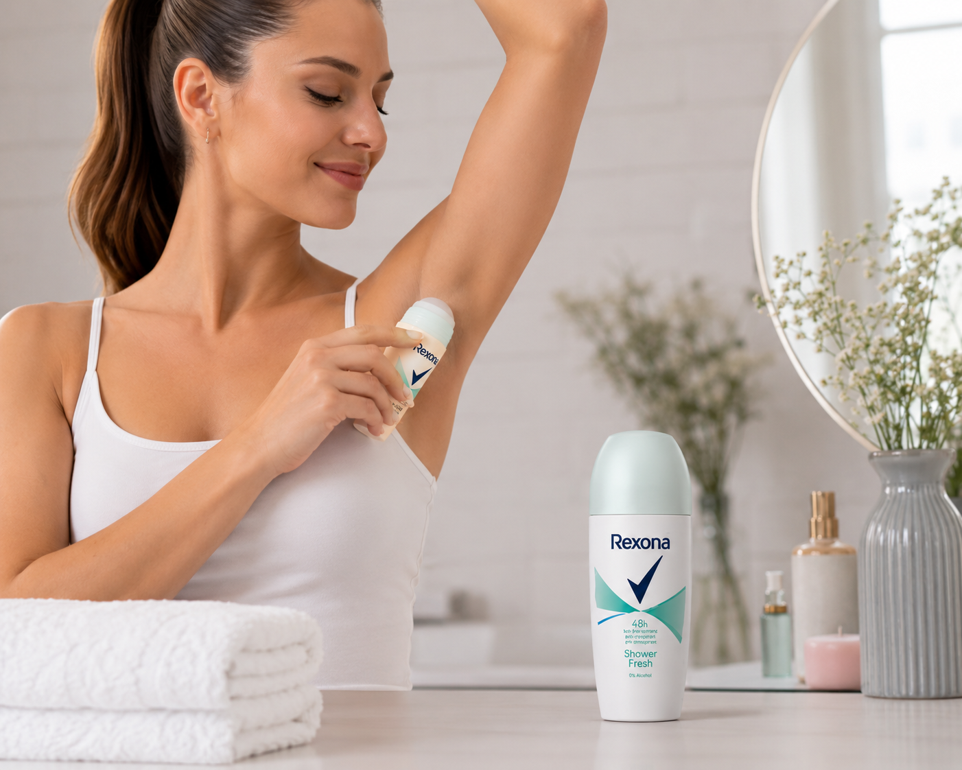 Rexona Shower Fresh Golyós Dezodor 50 ml – 48 Órás Izzadásgátló Védelem, 0% Alkohol