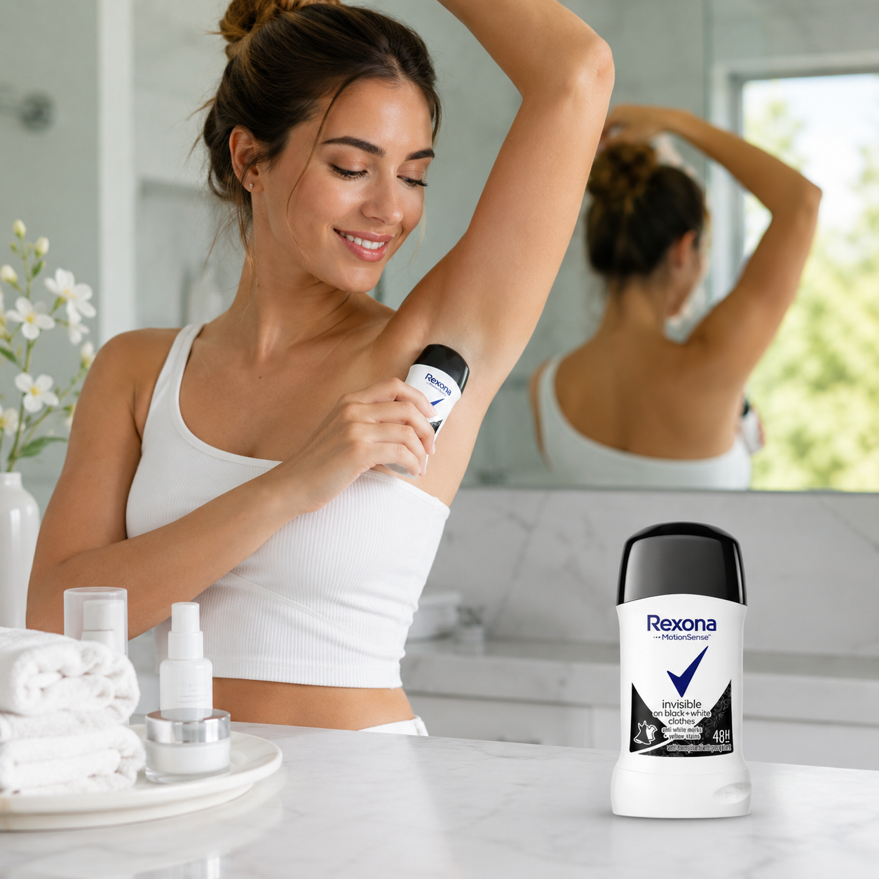 Rexona MotionSense Invisible Black + White stift 40 ml dezodor – 48 órás izzadásgátló védelem