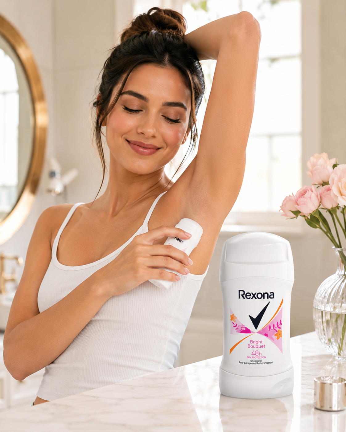 Rexona Bright Bouquet stift dezodor 40 ml – 48 órás izzadásgátló védelem, 0% alkohol