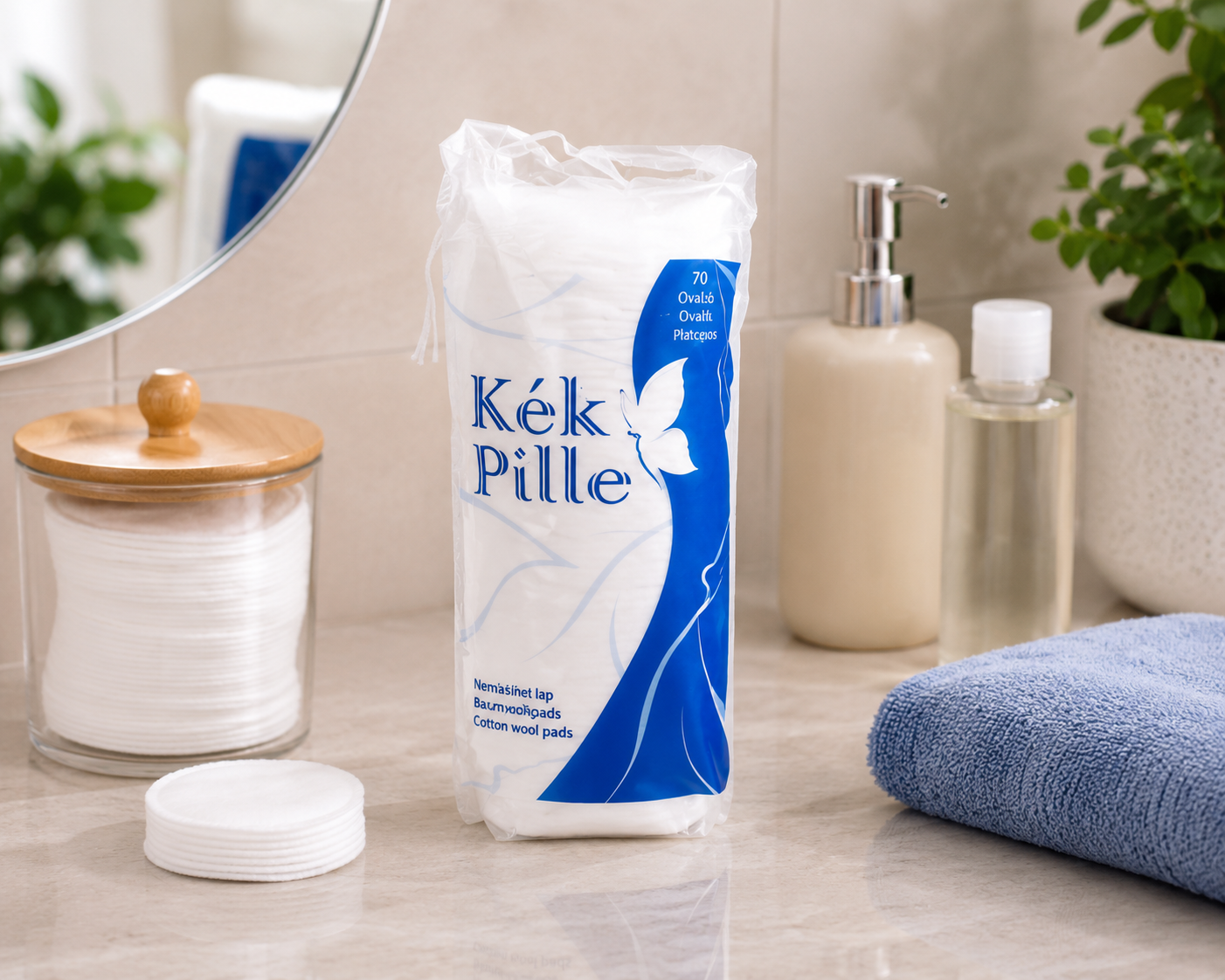 Kék Pille vattakorong 100 db