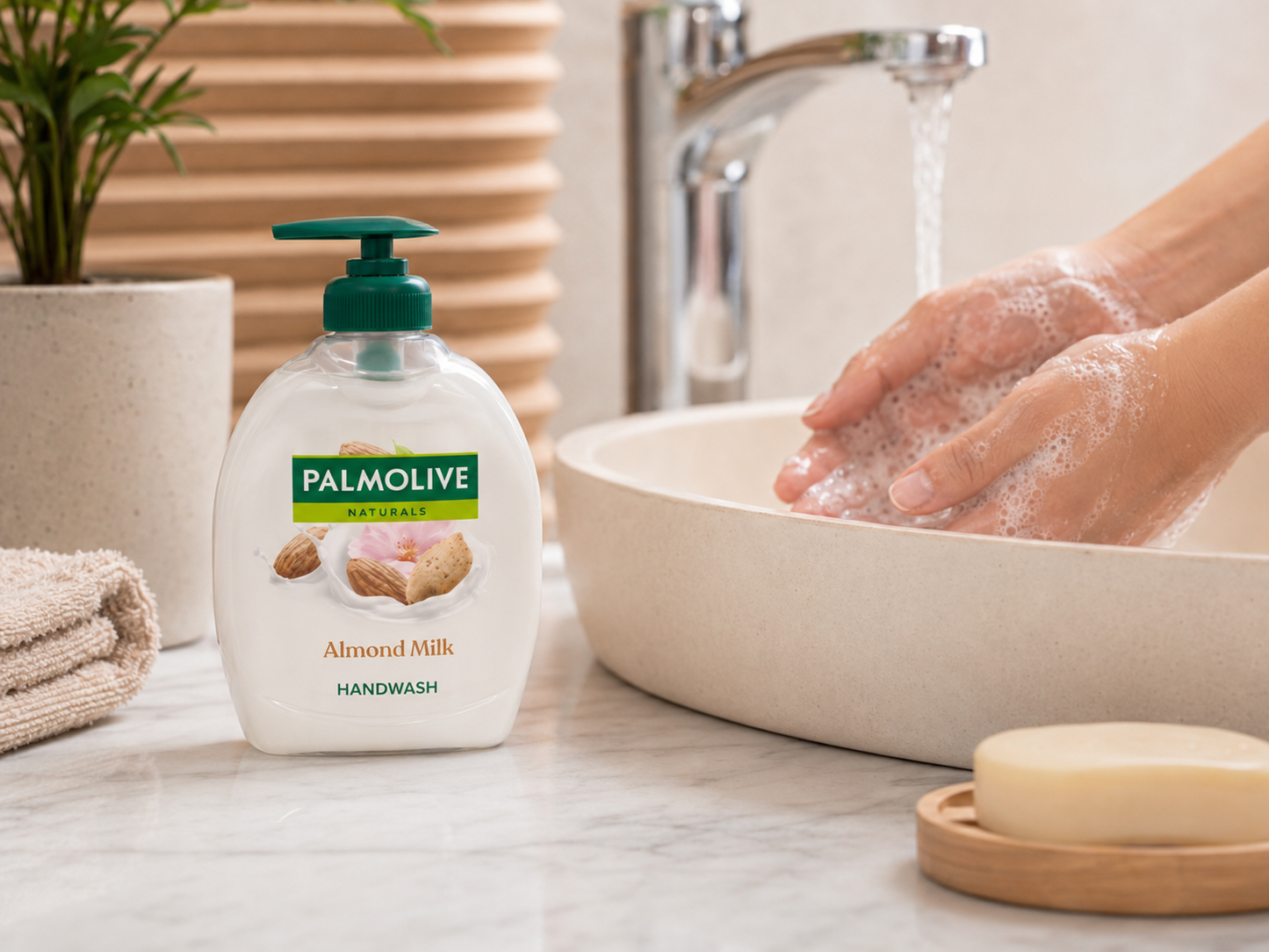 Palmolive Naturals Almond Milk folyékony kézmosó pumpás adagolóval – 300 ml