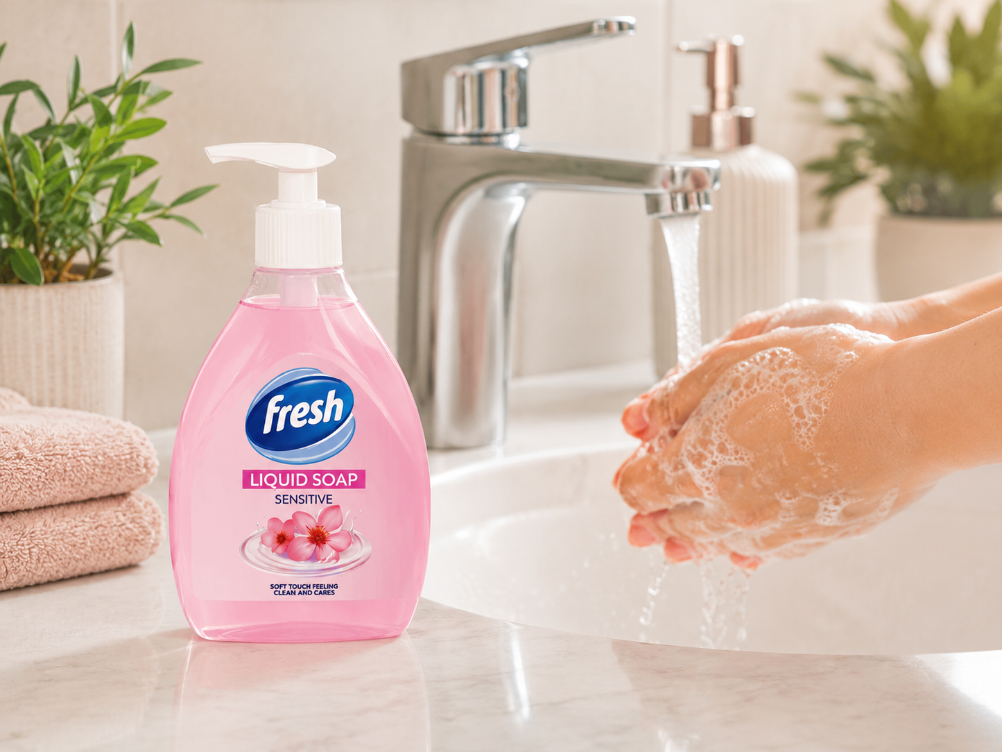 Fresh Sensitive folyékony szappan pumpás adagolóval – 500 ml