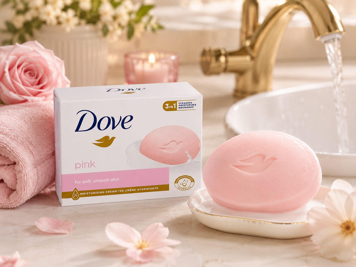 Dove Pink Beauty Bar hidratáló krémes szépségszappan – 90 g