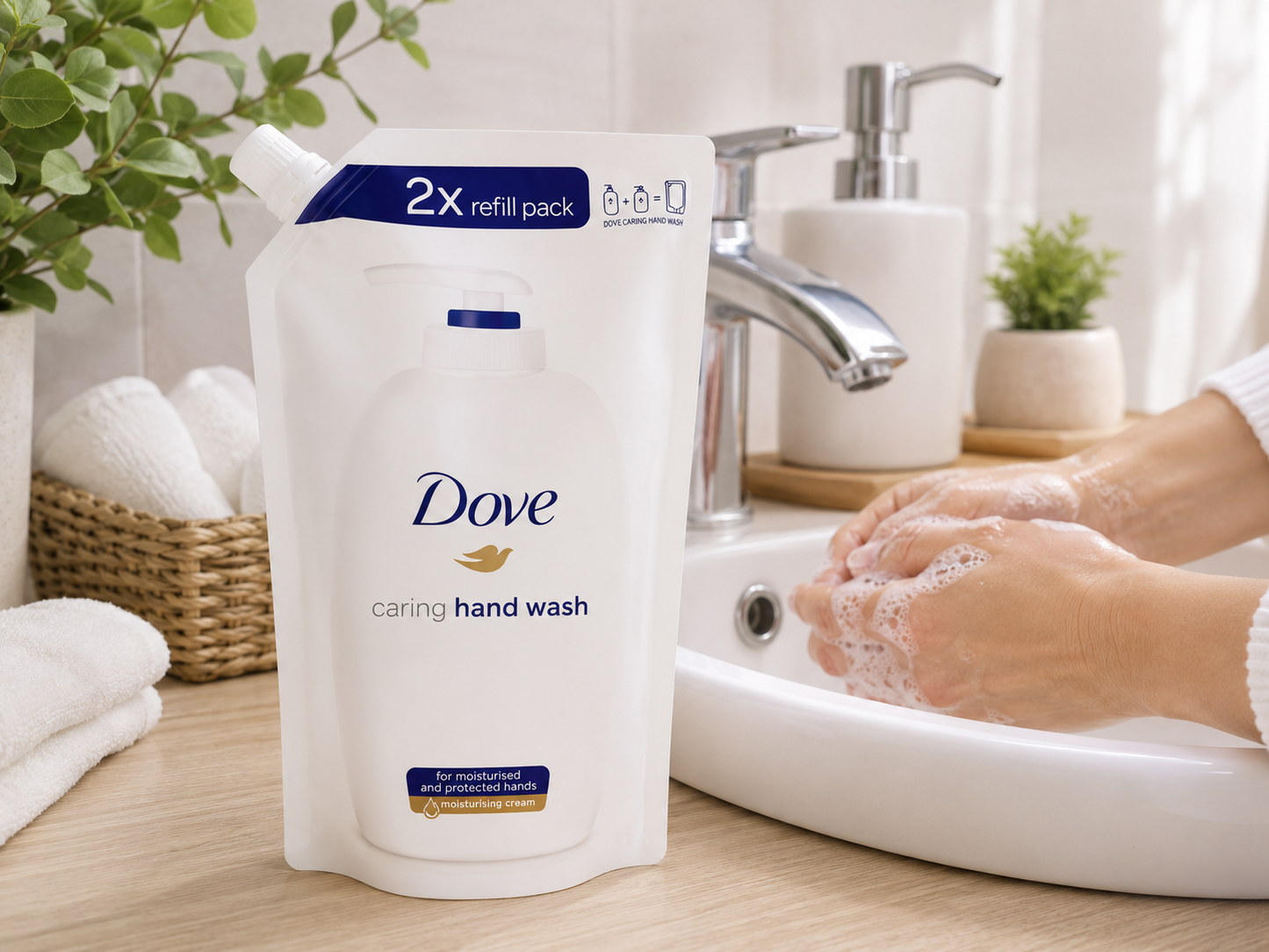 Dove Caring Hand Wash utántöltő 250 ml – hidratáló folyékony szappan, kímélő kéztisztítás