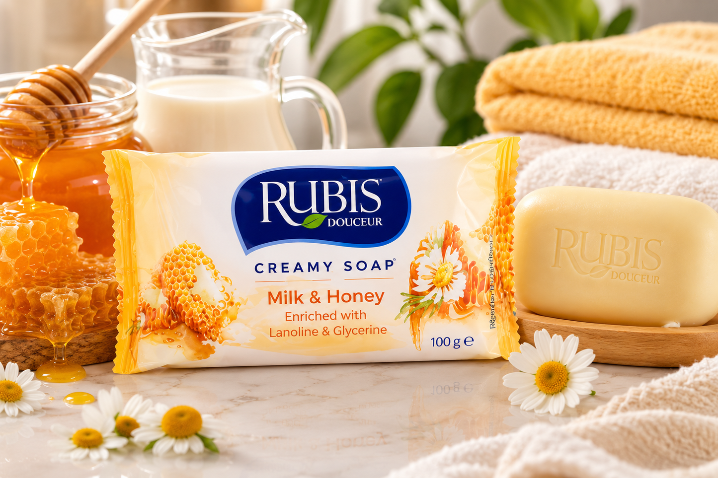 RUBIS Mézes-Tejes szappan 100 g – tápláló ápolás és selymes bőrérzet
