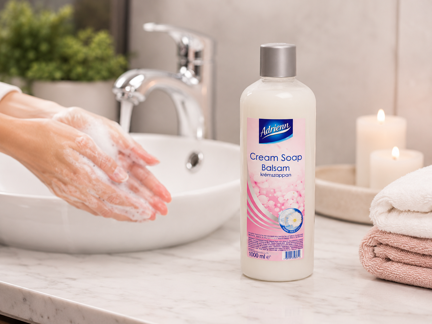 Adrienn Cream Soap Balsam krémszappan 1 L – hidratáló folyékony szappan