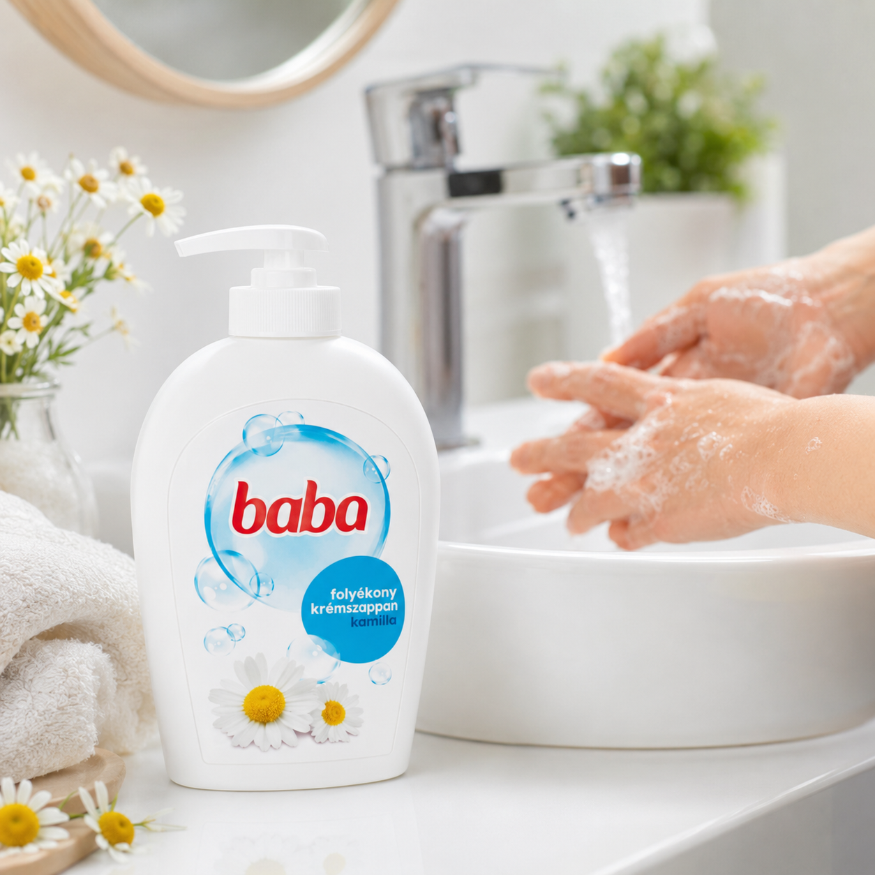 Baba folyékony krémszappan kamilla 250 ml – hidratáló, nyugtató kézmosó