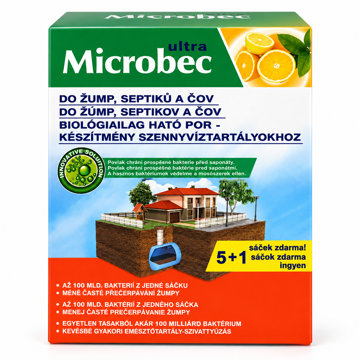 Microbec Ultra biológiailag ható por szennyvíztartályokhoz – 6 × 25 g