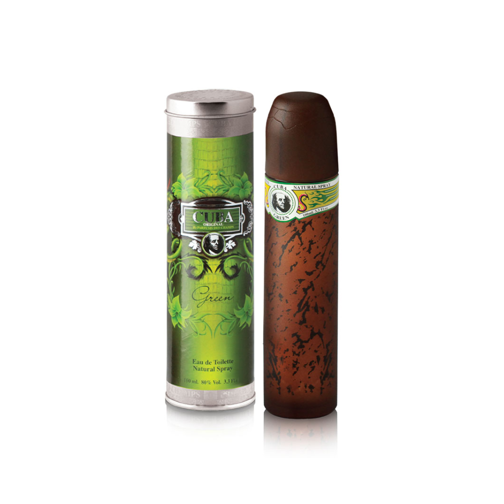 CUBA Green Eau de Toilette 100 ml – Friss, Fás-Fűszeres Férfi Parfüm Spray