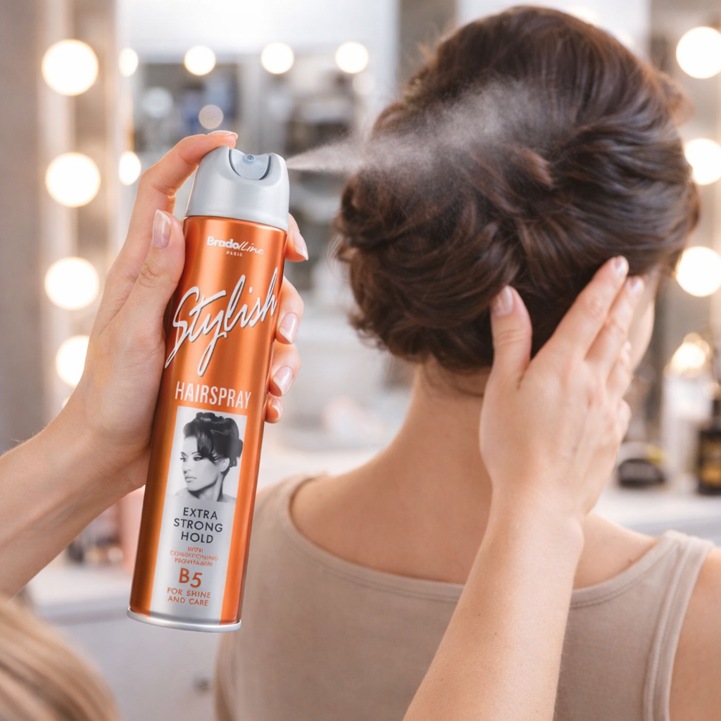 Bradoline Stylish Hajlakk Extra Strong 300 ml – Erős Tartás B5 Provitaminnal, Hosszan Tartó Fixálás