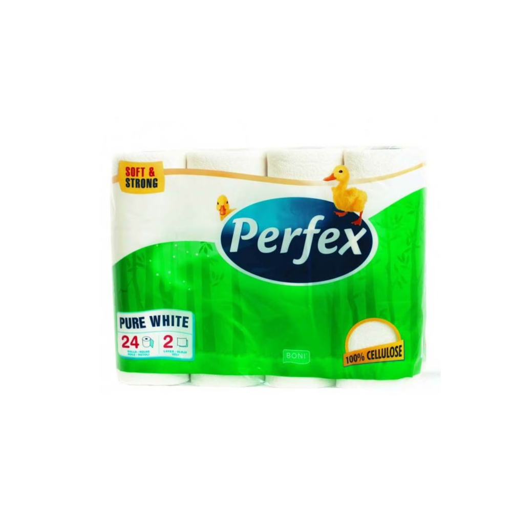 Perfex Pure White papírtörlő 24 tekercs – 2 rétegű, 100% cellulóz, extra nedvszívó
