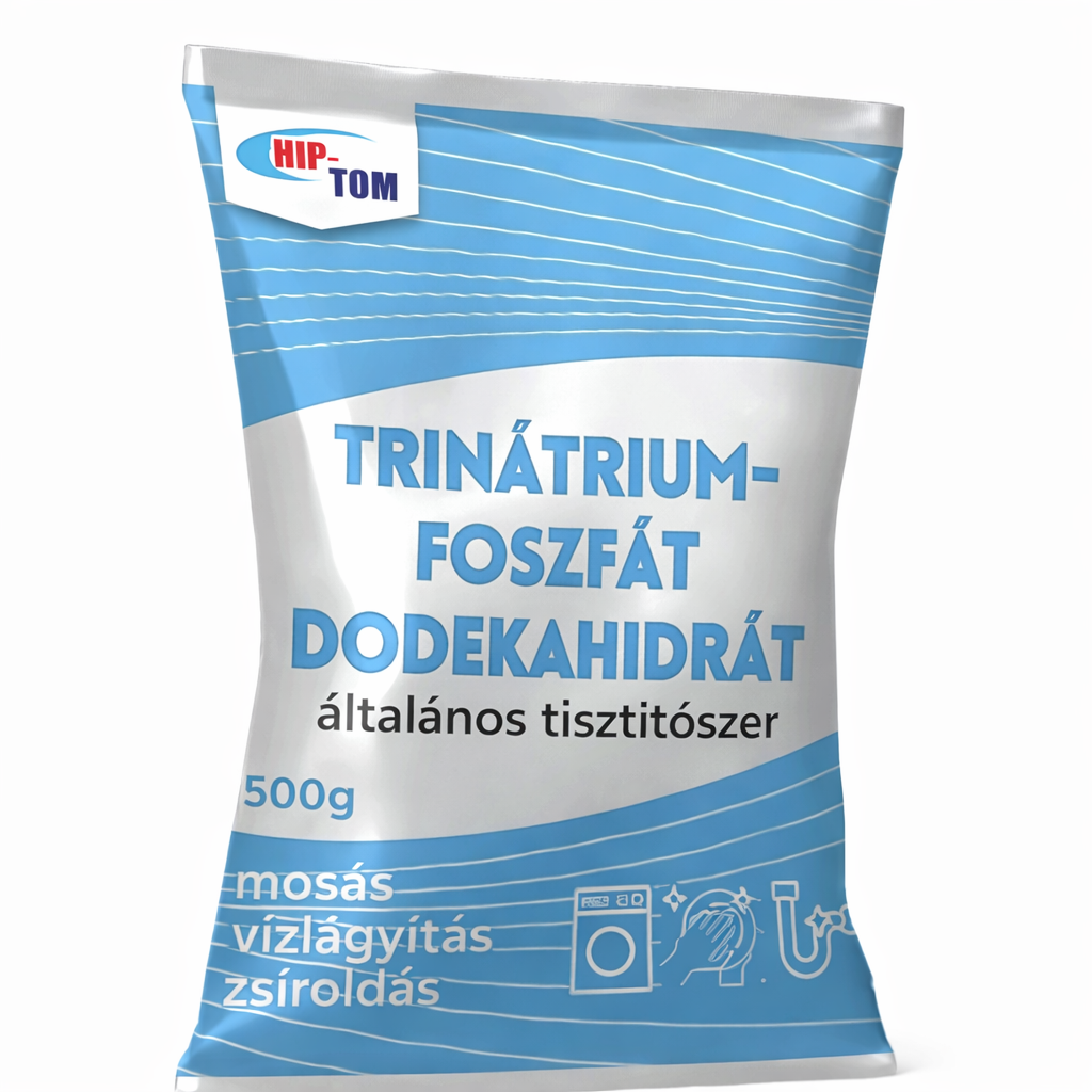 Hip-Tom trinátrium-foszfát dodekahidrát 500 g – Erős zsíroldó és hatékony vízlágyító