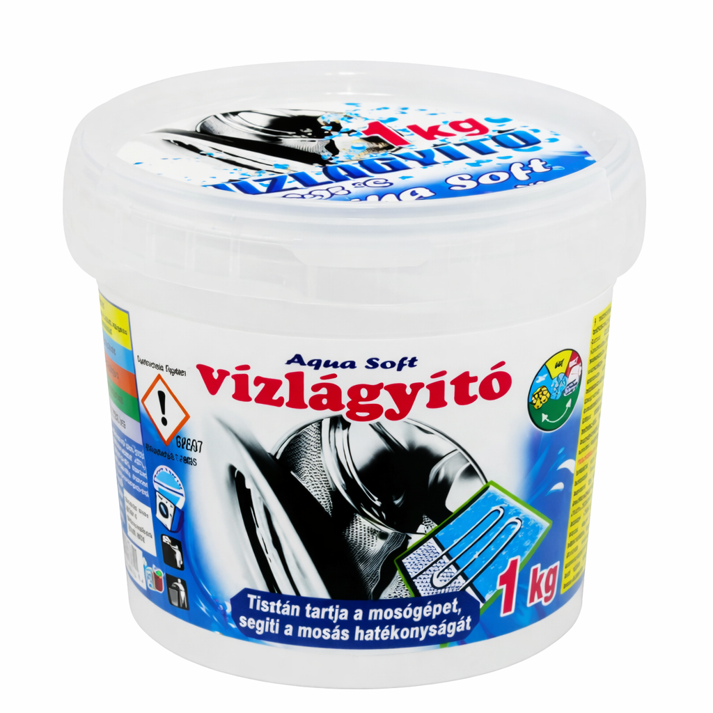 Aqua Soft vízlágyító só mosógéphez és mosogatógéphez 1 kg – Hatékony vízkővédelem és tisztább mosás