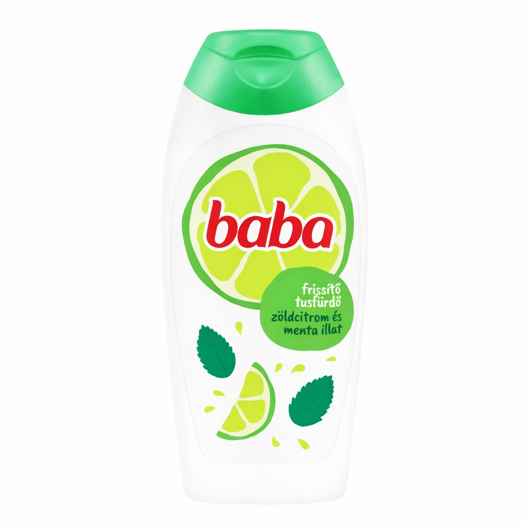 Baba Frissítő Tusfürdő Zöldcitrom és Menta Illattal 400 ml