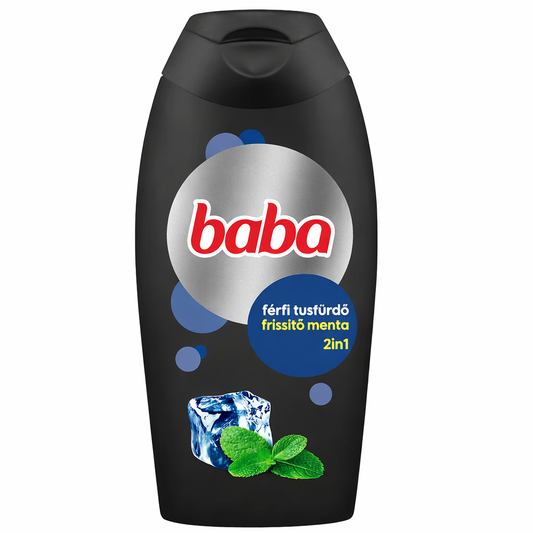 Baba Férfi Tusfürdő Frissítő Menta Illattal (2in1) 400 ml – Hajra és Testre