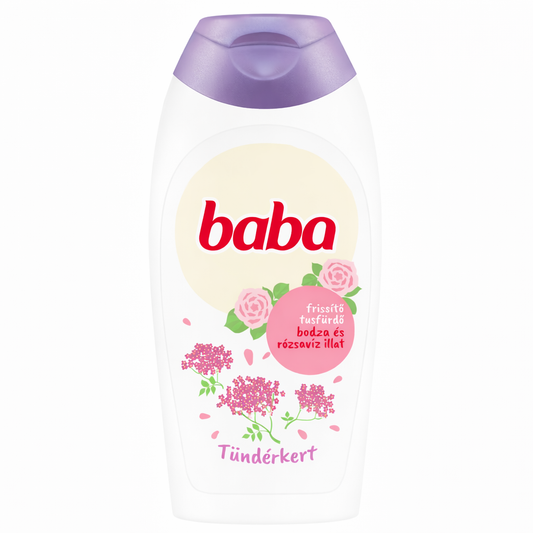 Baba Frissítő Tusfürdő Bodza és Rózsavíz Illattal 400 ml