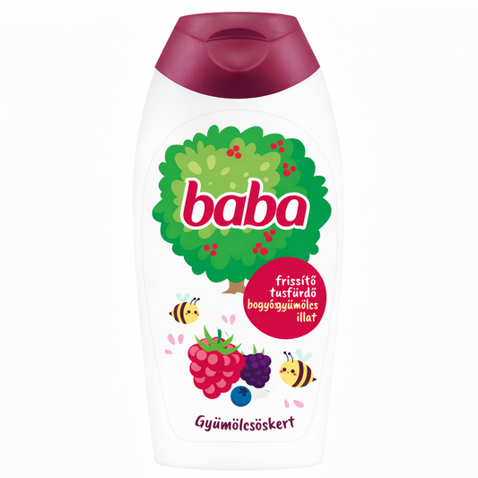 Baba Frissítő Tusfürdő Bogyós Gyümölcs Illattal – Gyümölcsöskert 400 ml