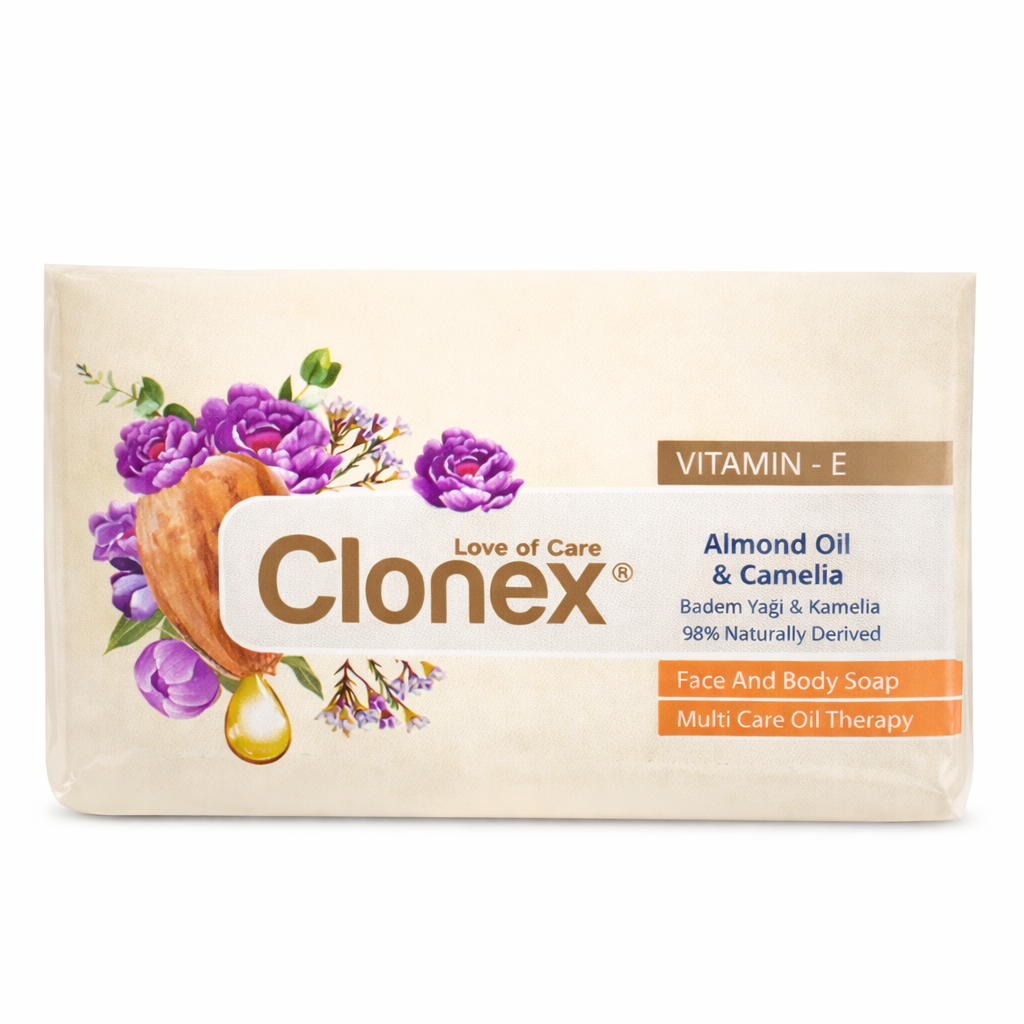 Clonex szappan 60g – Mandulaolajjal és kaméliával, hidratáló és tápláló bőrápolás