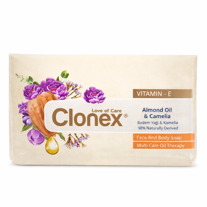 Clonex szappan 60 g – mandulaolajjal és kaméliával, hidratáló és tápláló bőrápolás