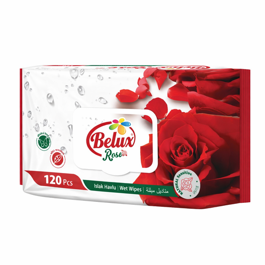 Belux Rose Nedves Törlőkendő 120 db – Rózsás Illattal, Bőrbarát és Frissítő Tisztítás