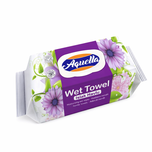 Aquella Wet Towel nedves törlőkendő 120db– friss illatú, higiénikus tisztítás mindennapokra