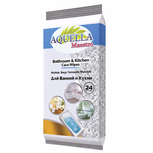 Quella Maestro Bathroom & Kitchen tisztító kendő 24 db – Univerzális nedves törlőkendő konyhába és fürdőszobába