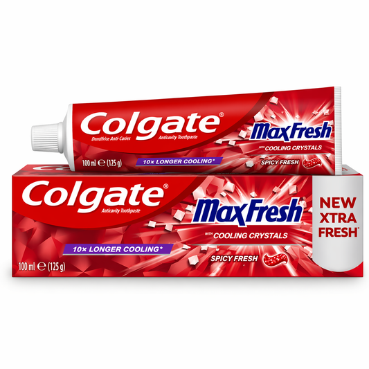 Colgate MaxFresh Spicy Fresh Fogkrém 100 ml – Hűsítő Kristályokkal, Extra Frissesség