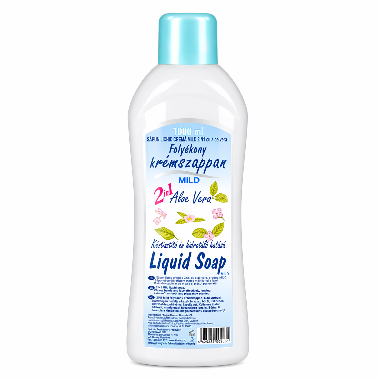 Mild 2in1 Aloe Vera Folyékony Krémszappan – Tisztítás és Hidratálás Egy Lépésben 1 L