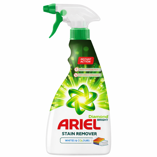 Ariel Diamond Bright folttisztító spray 750 ml– Instant Action, fehér és színes ruhákhoz