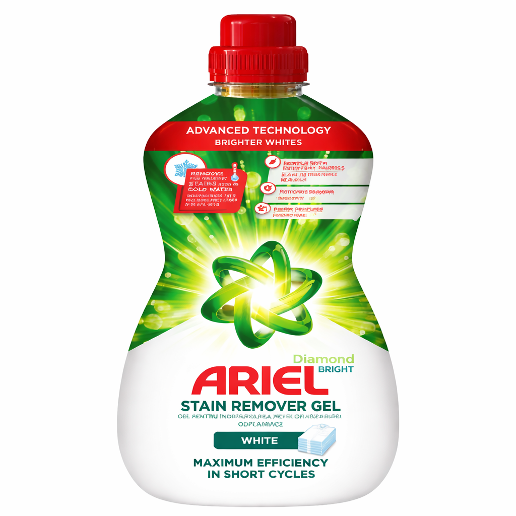 Ariel Diamond Bright Stain Remover Gel White 1L  – fehér ruhákhoz, extra folteltávolító gél