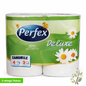 Perfex Deluxe Camomile Toalettpapír 4 Tekercs – 3 Rétegű, 250 Lap/Tekercs, Kamilla Illattal