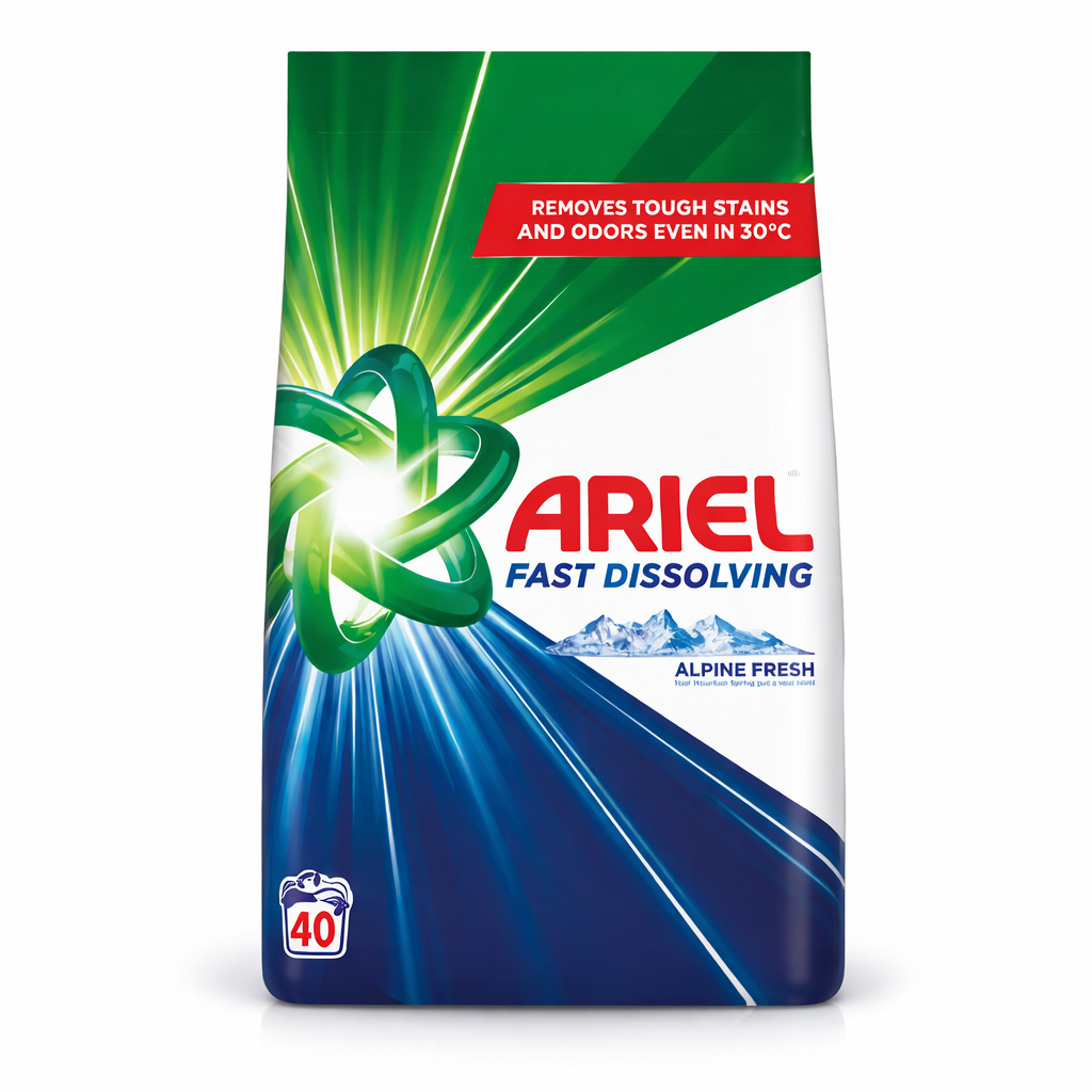 Ariel Fast Dissolving Mosópor Alpine Fresh – 40 mosás, erős folteltávolító
